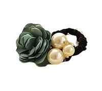 Perline Nastro Dei Capelli Ponytail Titolare Per Le Donne S Grande Perla Fiore Capelli Elastico Capelli Arco In Chiffon Ponytail Titolare Del Cane Elementi Di Qualità SuperioreIntelligente e