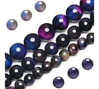 Perline naturali arcobaleno occhio di tigre, perline sfuse rotonde di grado AAA, 6 mm, 60 pezzi, per la creazione di gioielli