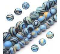 Perline naturali per la creazione di gioielli, 6 mm, in malachite blu, lucide, rotonde, lisce per braccialetti e collane, 38 cm, Gu-k6546