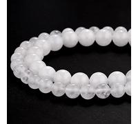 Perline naturali per la creazione di gioielli, acquamarina da 8 mm, lucide, rotonde e lisce, vere per braccialetti e collane, 38 cm (acquamarina, 8 mm) (184, jd)