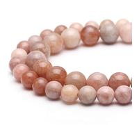 Perline naturali per la creazione di gioielli, pietra del sole da 10 mm, lucidate, rotonde, lisce, vere per braccialetti e collane, 38 cm (pietra del sole, 10 mm)