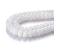 Perline naturali sfuse distanziatrici a rondella, 5 x 8 mm, per la creazione di gioielli, fai da te, artigianato, design e realizzazione di artigianato, 1 filo, 39,4 cm (giada bianca) (15, nr)