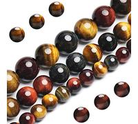 Perline naturali tricolore occhio di tigre, perline sfuse rotonde di grado AAA, 6 mm, 60 pezzi, per la creazione di gioielli
