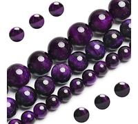 Perline naturali viola occhio di tigre, perline sfuse rotonde di grado AAA, 12 mm, 33 pezzi, per la creazione di gioielli
