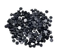 Perline nere a mezza perla, con retro piatto, per fai da te, scrapbooking, 6 mm, 200 pezzi