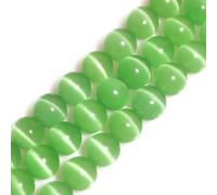 Perline occhio di gatto rotonda sciolto perline per fare gioielli filo 38,1 cm 6mm Light Green
