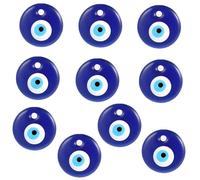 Perline Occhio Malocchio 3cm,10 Pezzi Evil Eye Charm Occhio in Vetro Blu Perline Occhio Turco,Amuleto Portafortuna DIY,per Portafortuna Decorazione Collana Gioielli Making
