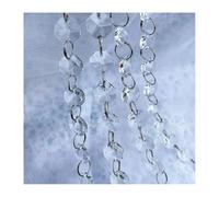 Perline ottagonali da 5 m da 14 mm con ganci ad anello in argento da 11 mm Ghirlanda di catene for lampadari in cristallo trasparente for perline di cristallo