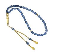 Perline ovali in vetro islamico Tasbih con nappe dorate per devozione quotidiana e meditazione evento culturale