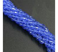 Perline ovali sfaccettate in vetro da 4/6/8 mm, perline di riso in C per fai da te, materiali per artigianato, forniture per gioielli, ricamo, azzurro chiaro, 4x6 mm, 65 pezzi