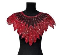 Perline Paillettes Colletto in pizzo ricamato Pannello frontale Decorazione di moda per il collare artigianale Decorazione frontale Appliques in pizzo poliestere leggero