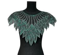 Perline Paillettes Ricamato Colletto In Pizzo Pannello Frontale Abbellimento Moda per Artigianato Collare Decorazione Frontale Artistico Mesh Ricamo Patch