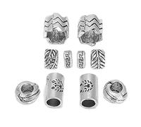 Perline per Capelli Barba, 10 Pezzi Perline Barba in Lega Perline Dreadlock Norvegesi Antiche Perline Rune Pendenti con Perline a Tubo per Decorazioni per Capelli Uomo Donna Proget