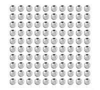 Perline per la costruzione di esche da 3 mm, 4 mm, 5 mm, dorate e argentate, con intaglio per mosche da pesca, ninfa, kit per la realizzazione di esche fai da te, 100 pezzi (argento, 5 mm)