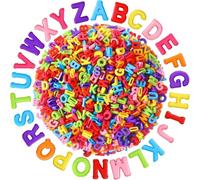 Perline per la creazione di gioielli, perline acriliche di forma mista con lettere a forma di cuore e pesce, quadrate, per bracciali, collane, portachiavi, artigianato fai da te (colori arcobaleno)