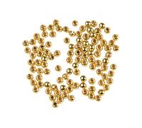 Perline per la realizzazione di mosche in oro e argento, set da 100 pezzi per mosche da pesca, 345 mm, con design adatto all'amo (oro 3 mm)