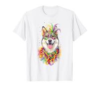 Perline per Maschera di Carnevale per Cani Klee Kai Mardi Gras Alaskan Maglietta