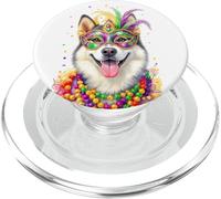 Perline per maschera di carnevale per cani Klee Kai Mardi Gras Alaskan PopSockets PopGrip per MagSafe