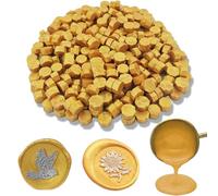 Perline per sigilli di cera, Ioggtser 560 PCS ottagono perline di cera per sigillo di cera, Perlina di tenuta in cera per la realizzazione di sigilli in cera per inviti (Gold)
