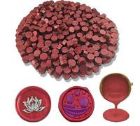 Perline per sigilli di cera, Ioggtser 560 PCS ottagono perline di cera per sigillo di cera, Perlina di tenuta in cera per la realizzazione di sigilli in cera per inviti (Flame Red)