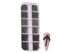 Perline per unghie per ragazze | Piccole perle per unghie, per il fascino delle unghie, 3D, dimensioni miste, manicure, argento, oro, perline di caviale per la decorazione di gioielli