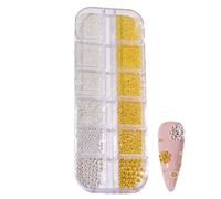 Perline per unghie, perline per unghie piccole, per il fascino delle unghie | 3d dimensioni miste, piccola manicure argento oro fascino caviale perline artigianato decorazioni per gioielli