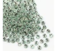 Perline piatte rotonde da 4 x 7 mm, color oro, in acrilico, per distanziatori dell'alfabeto, per collane, bracciali, gioielli fai da te - B06603-500 pezzi