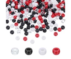 Perline Pony 1000 pezzi 6x9mm Perline Acriliche Rosso Bianco Nero Trasparente