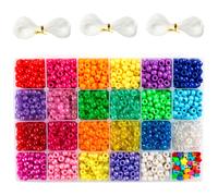 Perline Pony 3 300 pezzi 9 mm Set di perline Pony in 23 colori con perline a forma di lettera, perline a forma di stella e filo elastico per la c