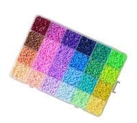 Perline puzzle multicolori da 2,6 mm Set artigianale 24 perline plastica colorate con custodia per lo sviluppo delle abilità motorie dei bambini Set perline puzzle