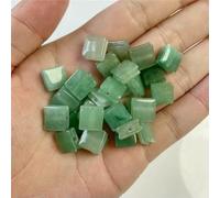 Perline quadrate piatte da 10 mm in C di occhio di tigre, perline quadrate in pietra naturale per la creazione di gioielli, ciondoli fai da te, accessori artigianali - 25 avventurine verdi - 2 pezzi