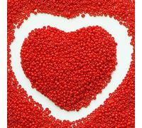 Perline rosse da 2 mm, per la creazione di gioielli, 110 g, circa 9800 pezzi, perline in vetro 12/0 per realizzare orecchini, bracciali, ciondoli, gioielli in vita, perline fai da te fatte a mano