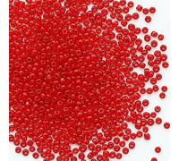 Perline rosse trasparenti da 4 mm, per la creazione di gioielli, 110 grammi, circa 1600 pezzi, 6/0 perline in vetro per realizzare orecchini, bracciali, ciondoli, gioielli in vita, perline fatte a