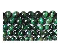 Perline rotonde con occhio di tigre verde naturale, pietre preziose energetiche, potere curativo per la creazione di gioielli, 1 filo da 6 mm, 60 pezzi, 38 cm