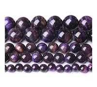 Perline rotonde con occhio di tigre viola naturale, pietre preziose energetiche, potere curativo per la creazione di gioielli, 1 filo da 12 mm, 32 pezzi