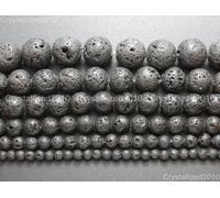 Perline rotonde con pietra preziosa vulcanica nera naturale 4 mm 6 mm 8 mm 10...