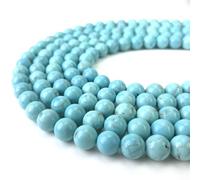 Perline rotonde da 4 mm blu turchese, perline sfuse per la creazione di gioielli (90-95 pezzi/filo)