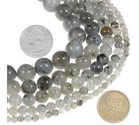Perline rotonde da 4 mm con brillantini bianchi naturali, perline sfuse, per bracciali, collane, accessori artigianali per la creazione di gioielli fai da te, 1 filo da 38,1 cm