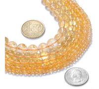 Perline rotonde di citrino naturale, 10 mm, perline sfuse in pietra di cristallo, per bracciali, collane, accessori artigianali per la creazione di gioielli fai da te, 1 filo da 38,1 cm