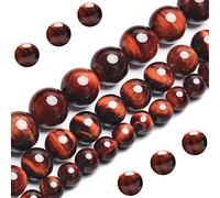 Perline rotonde di grado AAA, 6 mm, 60 pezzi, con occhio di tigre rosso naturale, per la creazione di gioielli