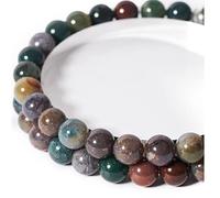 Perline rotonde in agata indiana naturale, 60 pezzi, per la creazione di gioielli, braccialetti fai da te, collane, include cordoncino elastico in cristallo