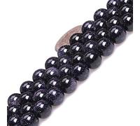 Perline rotonde in arenaria blu naturale, 10 mm, per la creazione di gioielli (36-38 pezzi/filo)