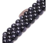 Perline rotonde in arenaria blu naturale, 10 mm, per la creazione di gioielli (36-38 pezzi/filo)