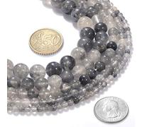 Perline rotonde in cristallo di quarzo naturale, 10 mm, perline sfuse per bracciali, collane, accessori artigianali per la creazione di gioielli fai da te, 1 filo da 38,1 cm