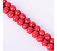 Perline rotonde in howlite da 10 mm, colore rosso turchese, perline sfuse per gioielli fai da te, 38,1 cm in un filo, Gu-k6877