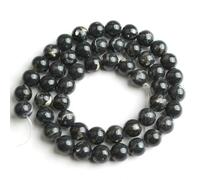 Perline rotonde in pietra naturale nera vulcanica di lava, onice, ossidiana, labradorite per la creazione di gioielli da uomo fai da te, bracciale per amanti - howlite di conchiglia - 6 mm, 61 pezzi