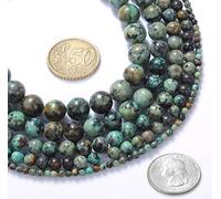Perline rotonde in pino africano naturale, 12 mm, perline sfuse in pietra di cristallo, accessori artigianali per la creazione di gioielli fai da te, 1 filo da 38,1 cm