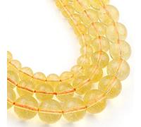 Perline rotonde lisce in pietra naturale, opale, granato, agata, amazzonite e diaspro (colore vetro cristallo giallo, diametro: 6 mm, 61 pezzi)