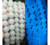 Perline rotonde luminose in pietre naturali da 6/8/10/12 mm, che brillano al buio, per la creazione di gioielli fai da te, bracciali, gioielli da yoga per donne - tipo 01-10 mm 36 pezzi