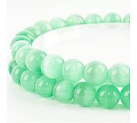 Perline rotonde naturali a occhio di gatto, 8 mm, 45 pezzi, per la creazione di gioielli, braccialetti fai da te, collane, include cordoncino elastico in cristallo